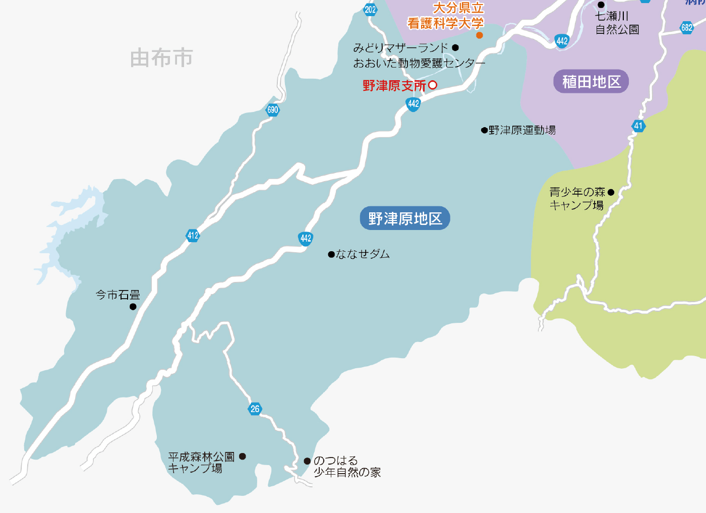 野津原地区地図